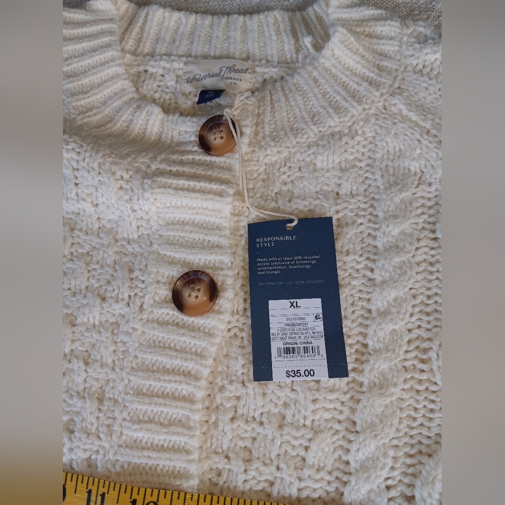 Universal Thread Cream Button-Up Cardigan - image 6